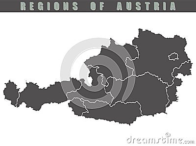 Austria country map. Map of Austria in gray color. Vector Illustration